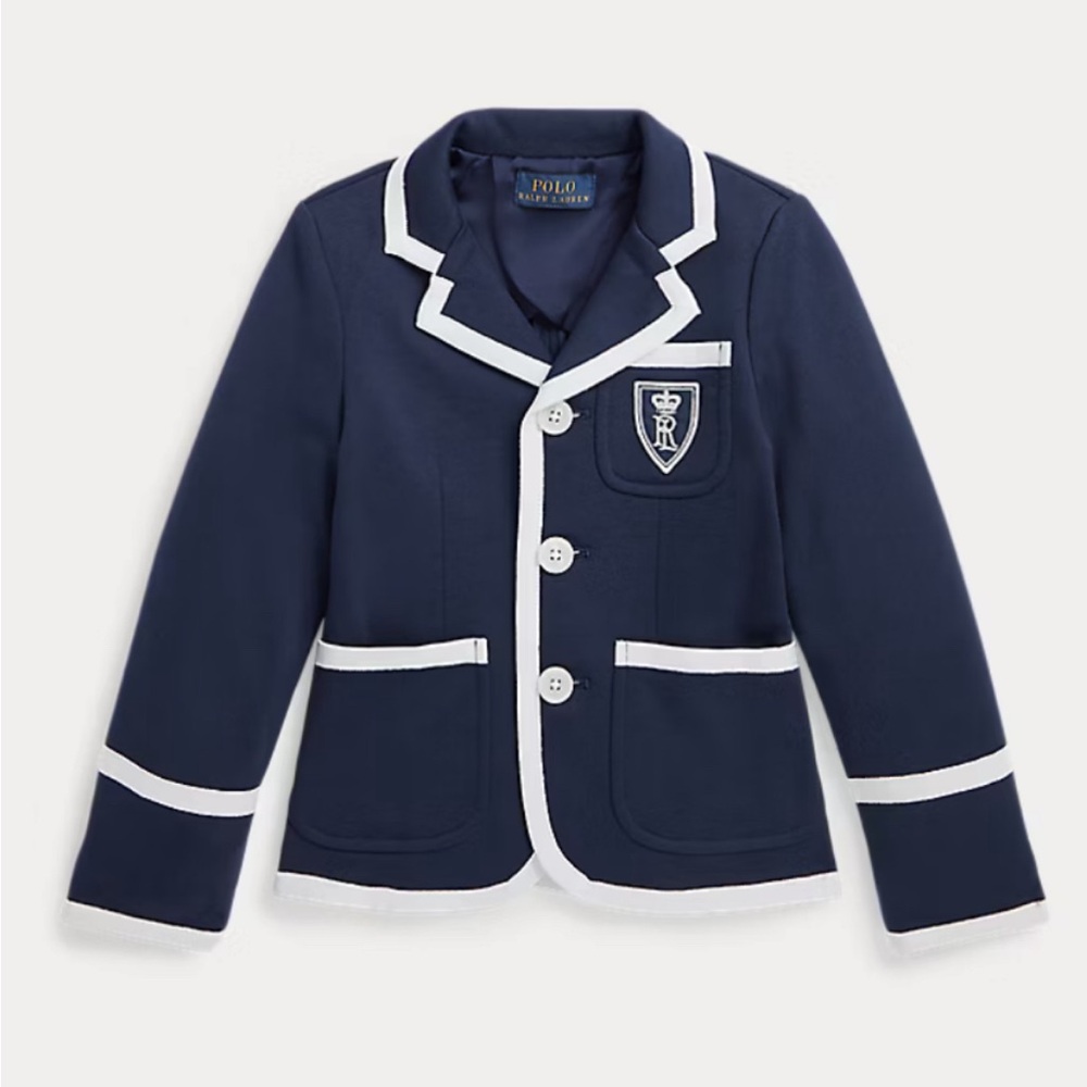 Polo Ralph Lauren Kids Navy Blazer with White Details